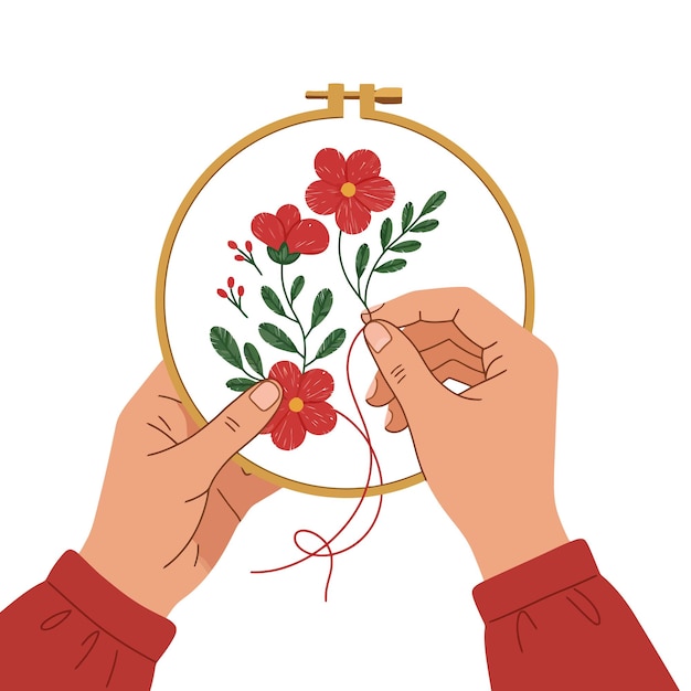 hands stitching pattern